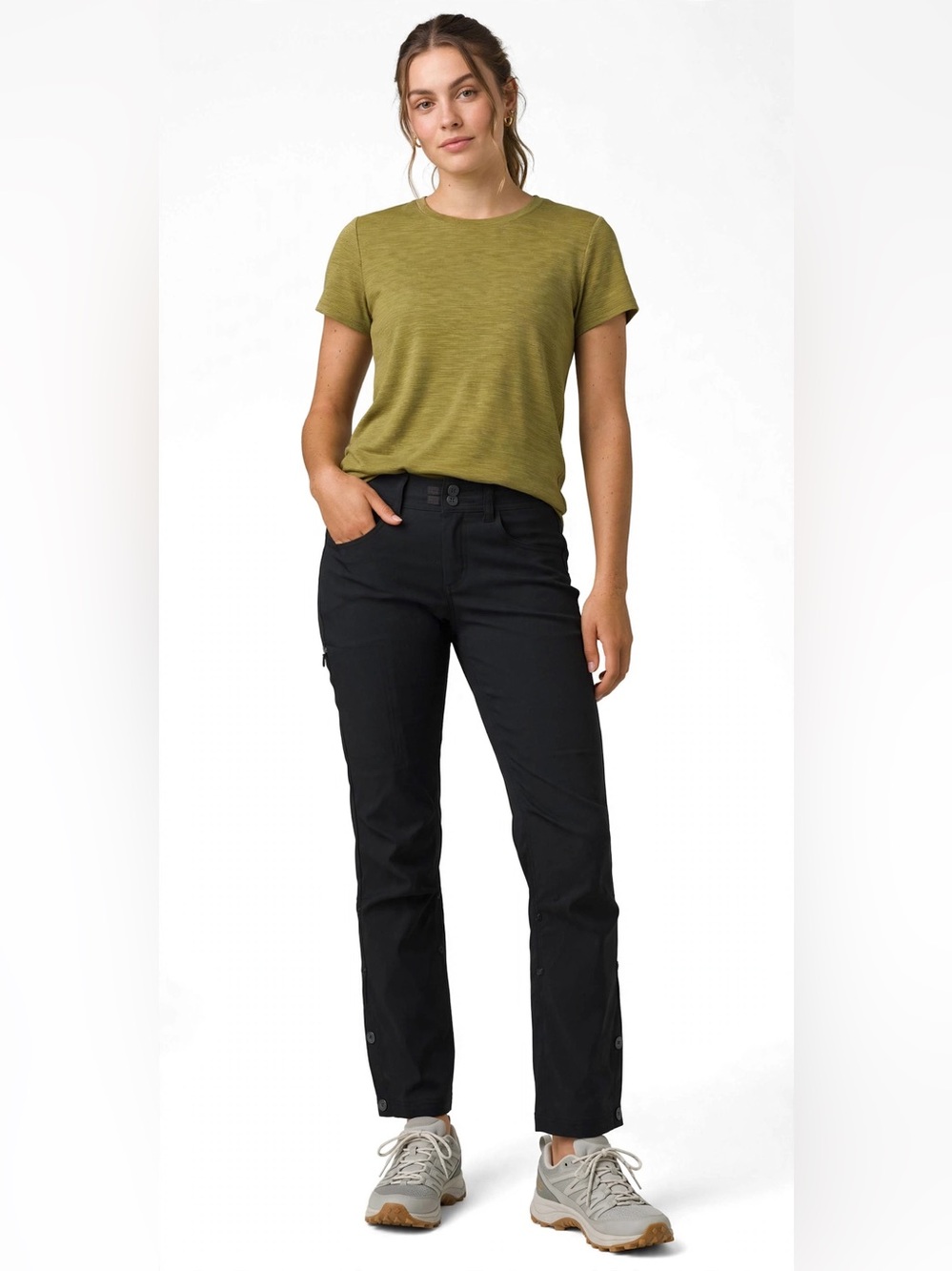 prAna Halle Straight Hiking Pant Black Size 4 Short Convertible Roll Up